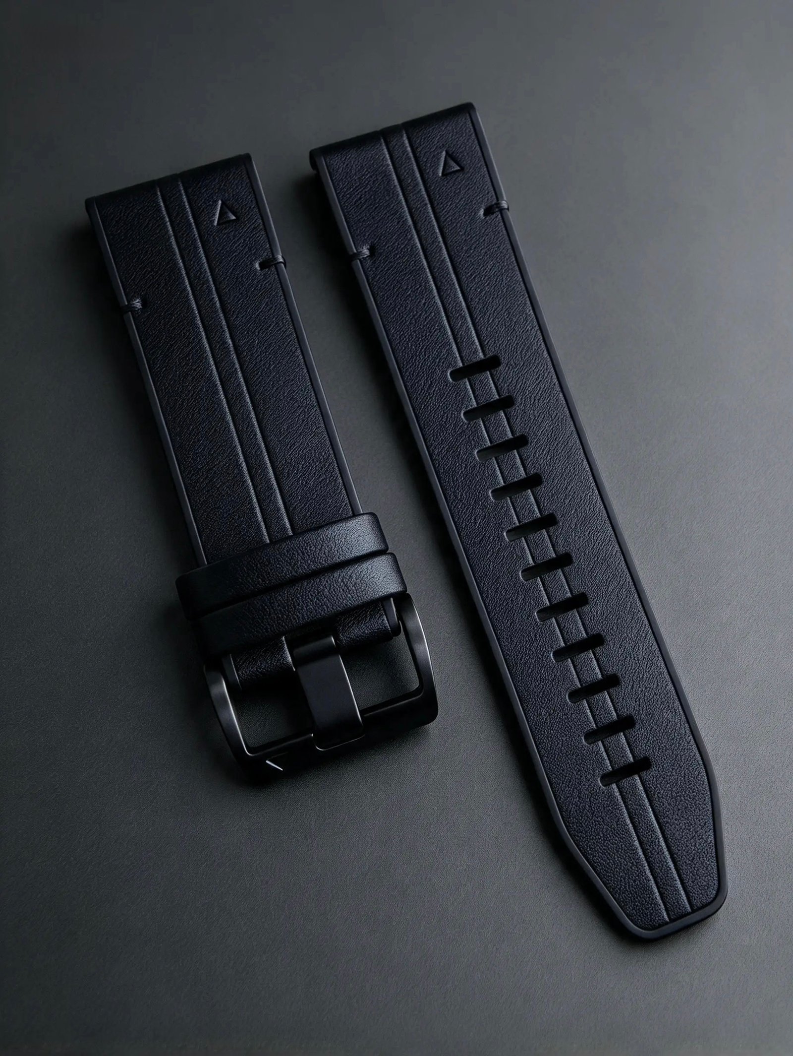 PULSO QUICKFIT  26MM CUERO/SILICONA  NEGRO